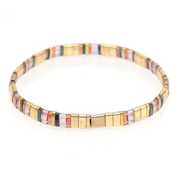 

go2boho new bracelet miyuki tila beads bracelets women rainbow classic jewelry pulseras mujer moda 2020 handmade bead bileklik, Golden;silver