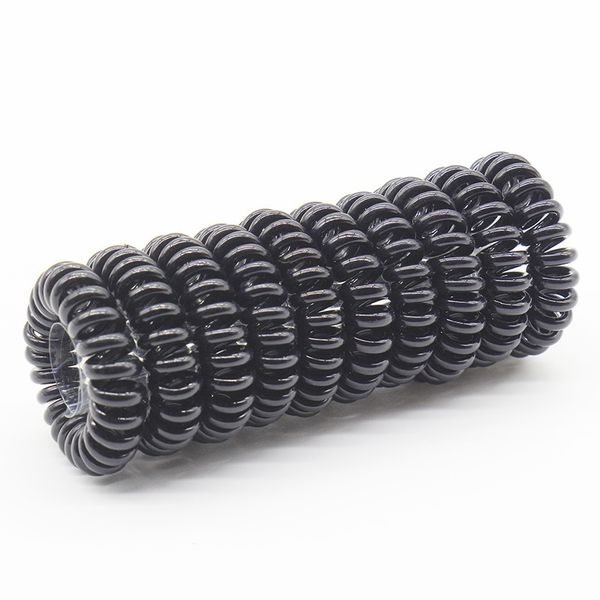 

lot 100pcs size 3.5cm black / transparent telephone line gum elastic hair band for girl accessories springs clear hair rope, Slivery;white