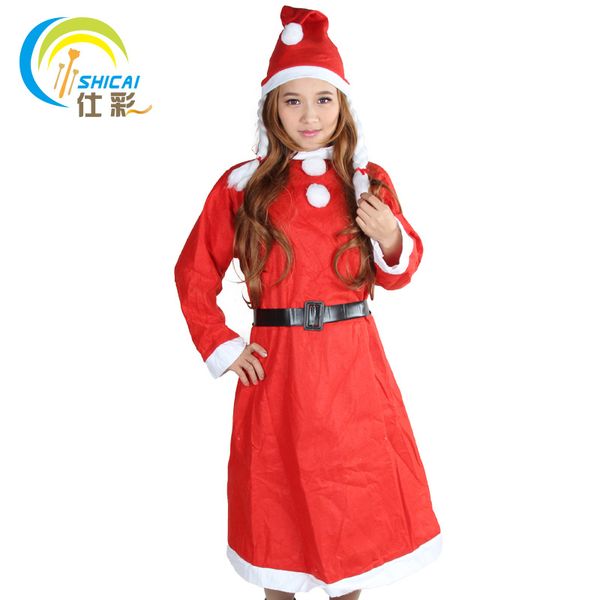 

2017 new fashion santa costume braid dress christmas men show dress women models costumes costume suits ing