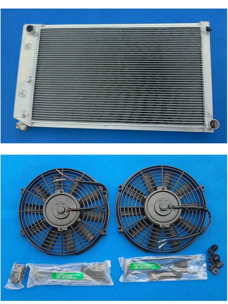 

aluminum radiator &fans 73-80 for chevy small block sbc bel air/impala l6/v8