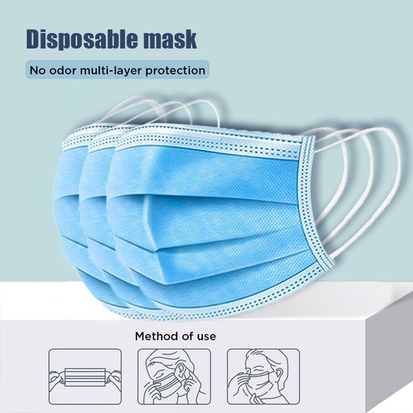

anti-pollution 3 laye mask dust protection masks disposable face masks elastic ear loop disposable dust filter safety mask
