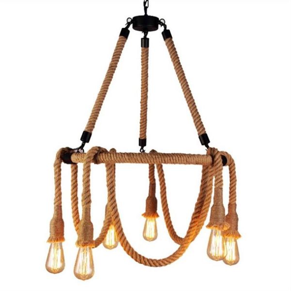 

vintage rope light hemp chandeliers led loft light for coffee bar restaurant clothes store vintage retro pendant lights