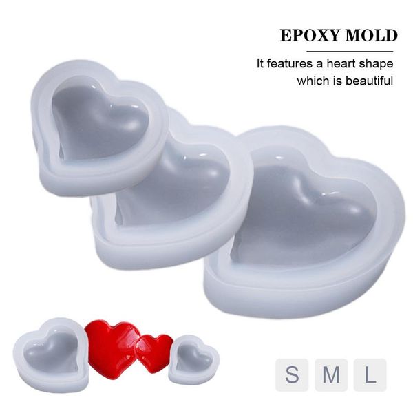 

diy crystal epoxy glue mold heart shape cake jewelry silicone mold cake decorating tools confeitaria chocolate