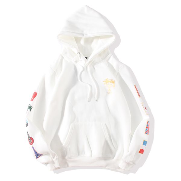

mens women designer hoodie sweater stussys tide brand luxury boutique pullover bronzing letter couple hooded plus velvet sweatshirts, White;black