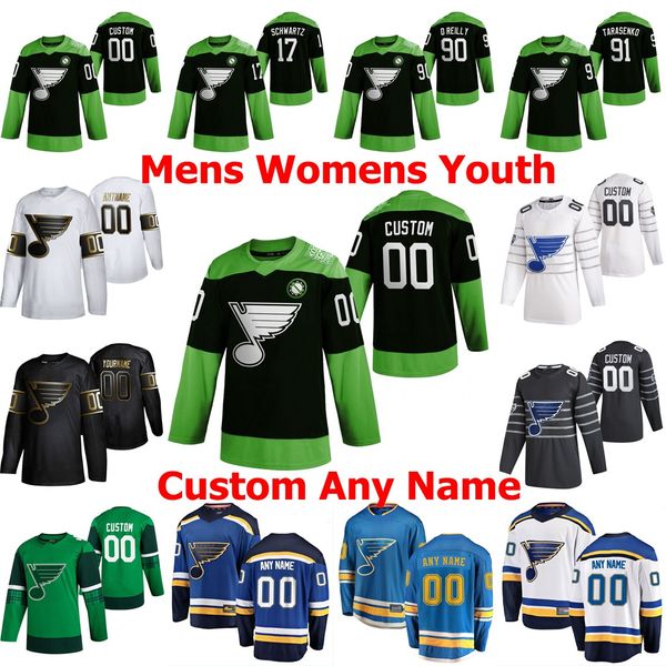 

st. louis blues jerseys carl gunnarsson jersey jake allen vladimir tarasenko ryan o'reilly 50 binnington hockey fight ncov custom stitc, Black;red
