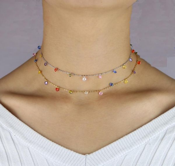 

boho gold color round dots pendant necklace for girl chain necklaces for women bijoux collares mujer gargantilha collier femme, Silver