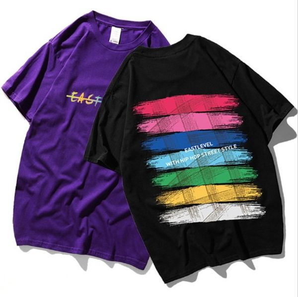 

Mens Tshirt Street Style Hip Hop Casual Tshirt Male Summer Cotton Printing Oversize Couple Tee Short Sleeve 6 Colors