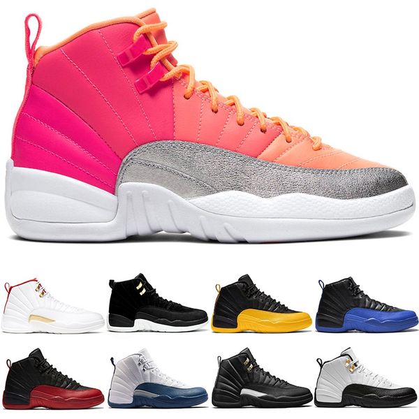 

air jordan retro 12 basketball shoes 12s men women punch university blue fiba athletic trainer sports sneakers size 40-47, White;red