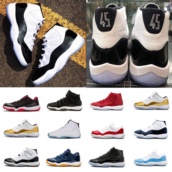 

11s concord number 45 23 men basketball shoes 11 xi barons prom night 72-10 varsity red bred high athletic sports shoes women sneakers