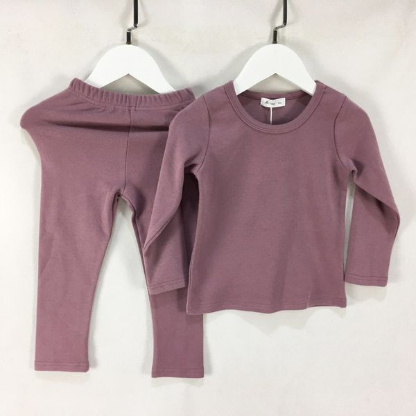 

2019 children pajamas clothes for boys girls t shirt+ long pants 2pcs suit kids soft autumn winter clothing sets, White