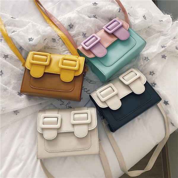 

women fashion candy crossbody bag 2020 summer retro soild color splice chain bag for lady handbag shoulder bags