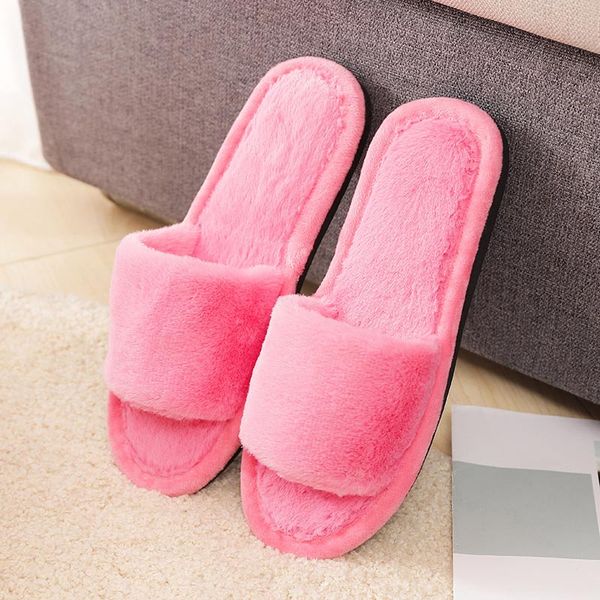 

fashion casual winter women slippers indoor comfortable warm suede fur slippers shoes woman sandals female women shoes, Black
