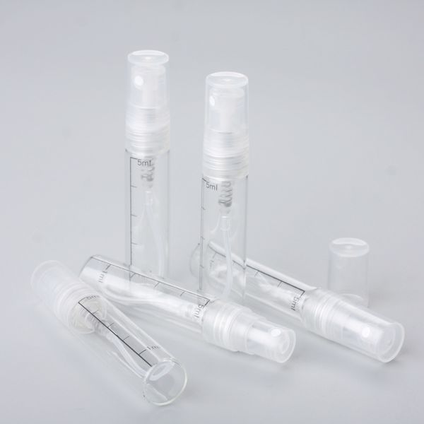 

5ml прозрачное стекло портативный perfume spray bottle с шкале пустой refillable mist scent atomizer