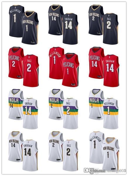 

Мужчины Женщины Молодежь New Orleans Pelicans 14 Brandon Ingram 2 Lonzo Ball 1 Zion Williamson Баскетбольные Майки