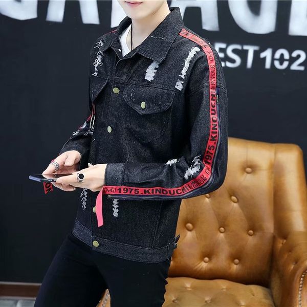 

bf style hip hop cowboy shirt youth korean-style loose-fit jacket autumn & winter europe and america street fashion jeans coat, Black;brown