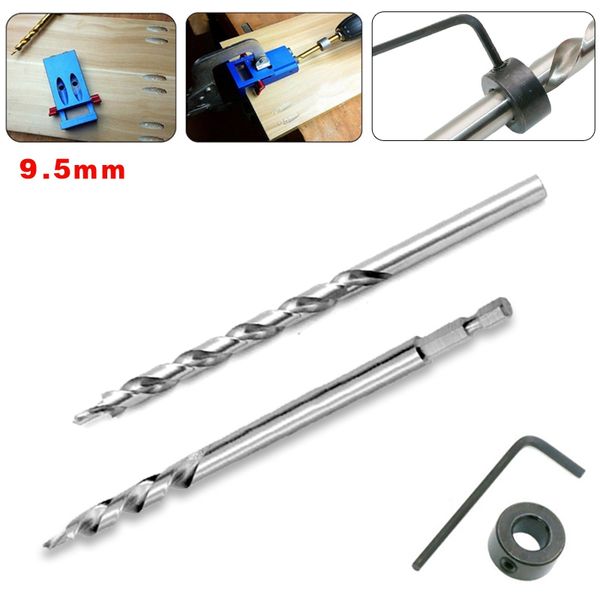 

9.5mm pocket hole jig step drill bit woodworking joinery for electrical wood drilling hand power tool accessories new 3/8inch