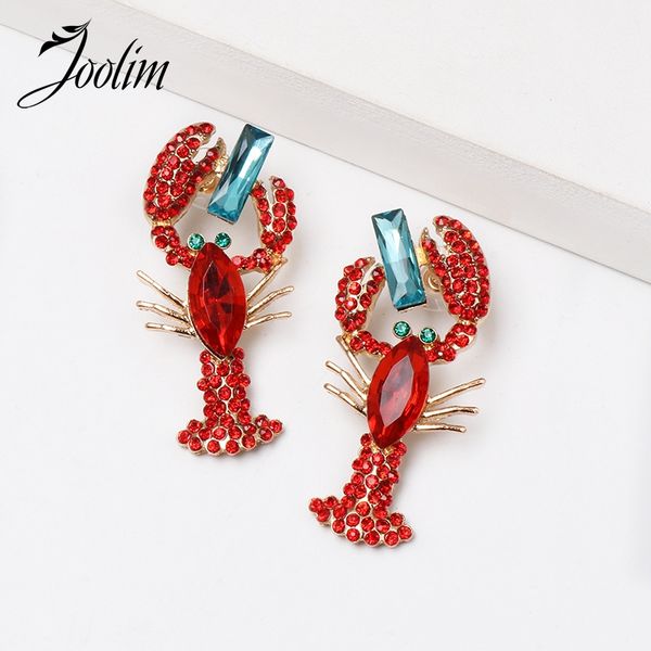 

joolim jewelry wholesale red glass lobster piercing earring dangle earring, Silver