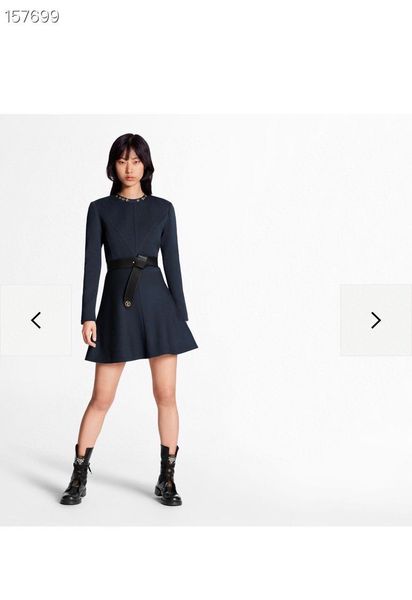 

2020 spring summer fall runway fashion o-neck long sleeve empire waist women ladies casual a-line black / red mini dress