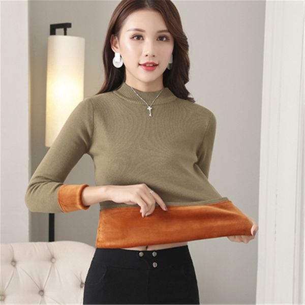 

women sweaters pullovers fleece warm thick elasticity female clothes slim jumper autumn winter knitted sweater korean pz2677, White;black