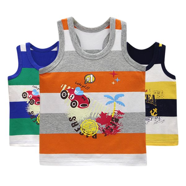 

2019 summer cotton baby sleeveless tank for girls 3pcs/lot printed tee kids vest toddler clothing boys fashion clothes, White;black