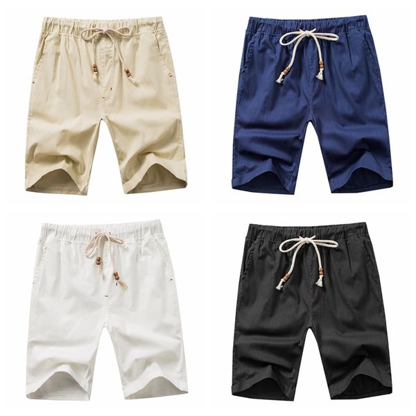 

fashion men's summer casual solid drawstring shorts running jogging trunks beach short pants, White;black