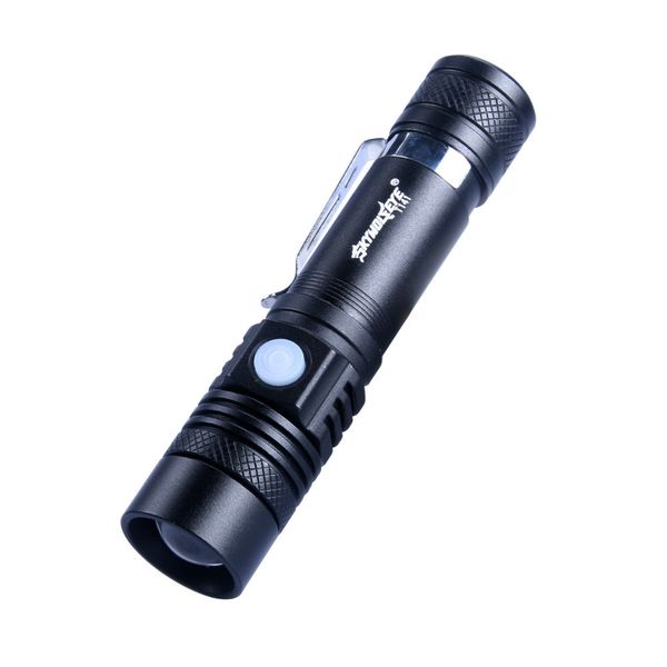 

приграничное новый шаблон t6 light long shots usb charge светодиодный фонарик pen клип на открытом воздухе освещения фонарик