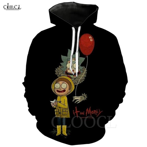 

2020 моды аниме рики и морти толстовка женщины мужчины 3d printed с длинным рукавом с капюшоном вскользь фуфайки streetwear дикие пара пулов, Black