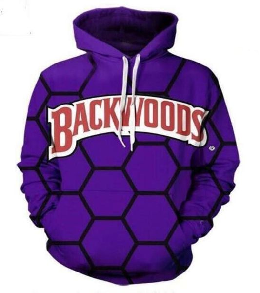 

women men backwoods funny 3d print casual crewneck hoodie bw clothing harajuku style pullover jackets, Black