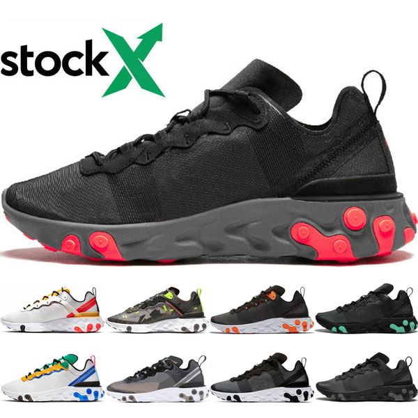 

men women react element 87 55 running shoes solar red bred hyper pink undercover tour green desert sand men women run sneaker trainers