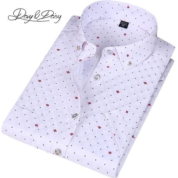 

Davydaisy New Arrival Short Sleeve Shirt Men Summer Casual Polka Dot Print Social Dress Shirts Male Camisas 4xl Ds -185