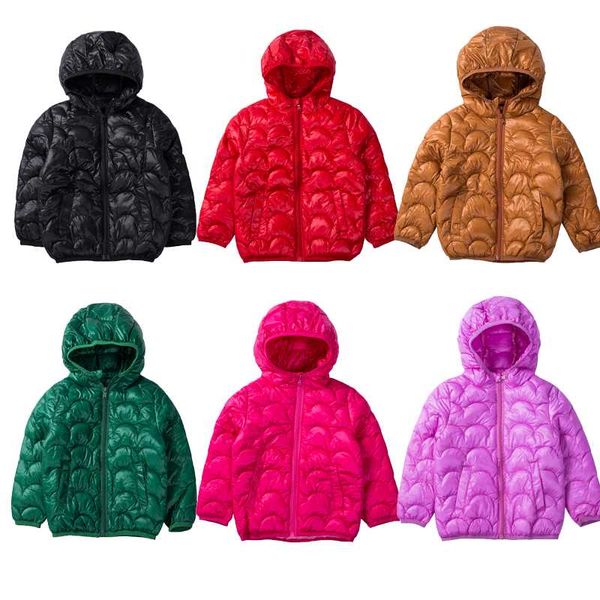 

6 colors kids baby boys girls down coat clothes hooded coat solid zipper warm jacket winter toddler outwear, Blue;gray