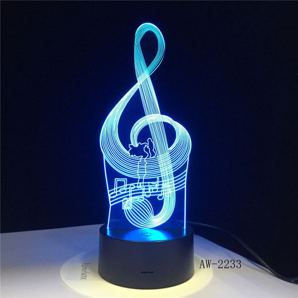 

music cool note bass 3d led lamp night light for musicians home table decoration birthday christmas present gift aw-2233