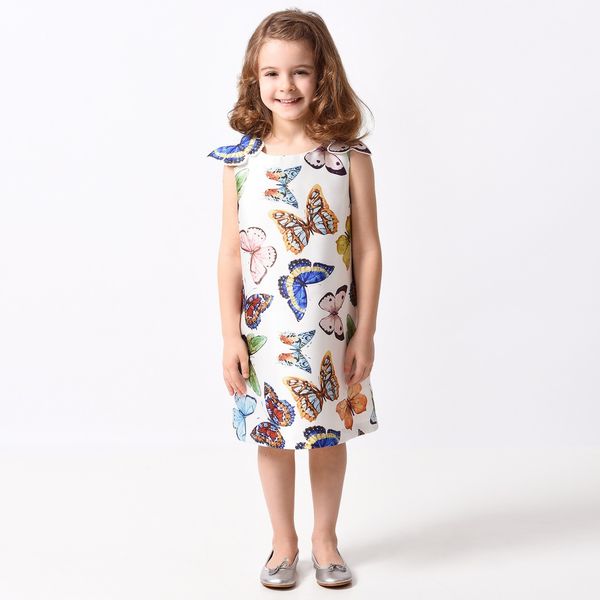 

summer party toddler girl clothes short sleeve girls dresses for kids 2-8 years, Red;yellow