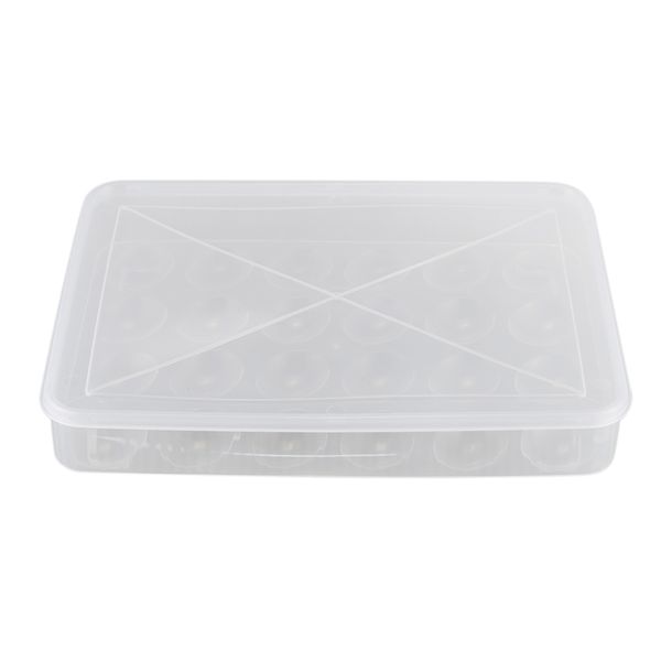 

covered egg holder for refrigerator, 24 eggs, clear, plastic:white