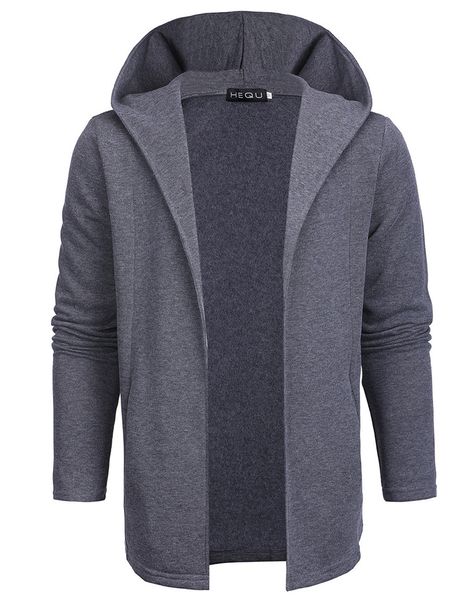 

designer mens cardigan coat fashion hiphop solid color hoodies mens slim stand collar, Black