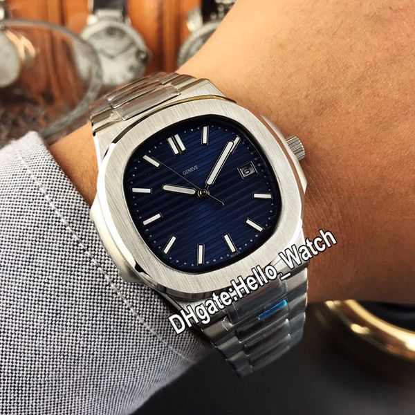 

new 40mm sport nautilus 5711/1a 010 cal.324 automatic mens watch steel caes blue texture dial sapphire stainless steel bracelet watches, Slivery;brown