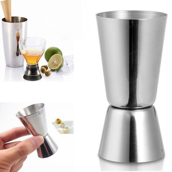 

25ml 50ml stainless steel measuring cup bar silver cocktail smultipurpose mini double