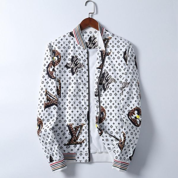 

2020 fashion jacket windbreaker long sleeve men's jacket hoodie clothing zipper with animal alphabet pattern plus size clothes, Black;brown
