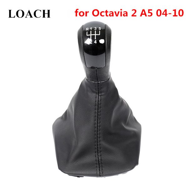 

mt car gear shift knob for octavia 2 a5 2004 - 2010 gearshift with gaiter boot case pomo shifter lever stick pen arm ball