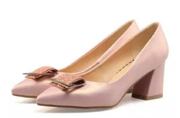 

send 2018 new style autumn fashion coarse heel pointed end women's shoes, Black