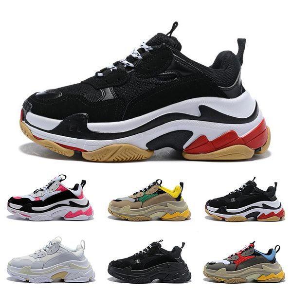 

2020 designer paris 17fw triple s men and women sneakers black red white green casual dad shoes tennis luxury increasing sneakers