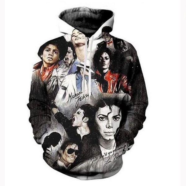 

mens designer michael jackson hoodies sweatshirts 3d print sweatshirt hoodie men/women clothing aa0337, Black