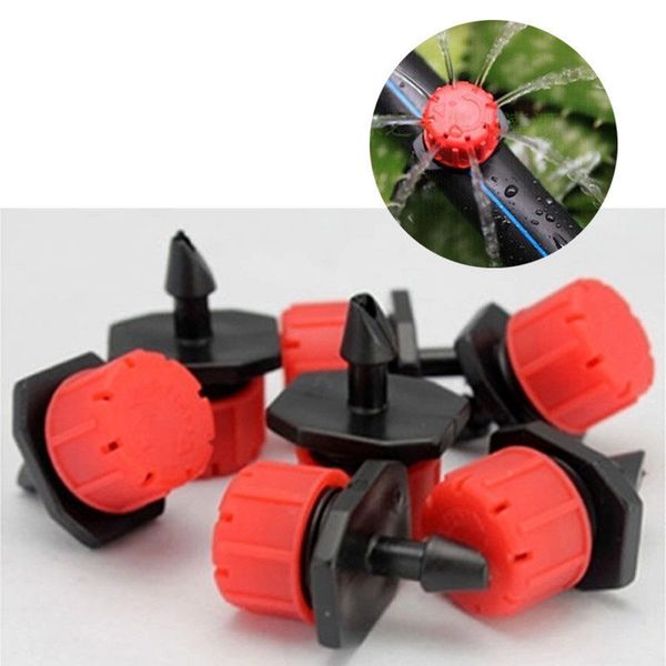 

100pcs micro flow dripper drip head water dropper 1/4inch adjustable hose garden irrigation misting water dropper