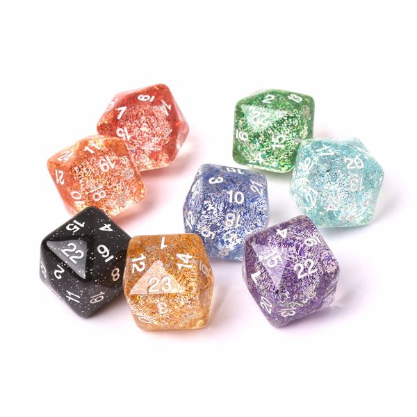 

2pcs 24 sided transparent resin digital dice dungeons&dragon d&d rpg game dices, Black