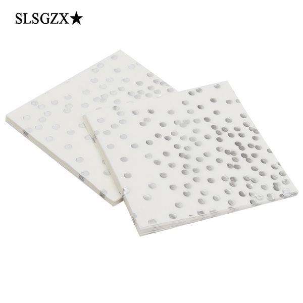 

1 pack/set gold silver dot paper napkin party 100% virgin wood paper napkin for wedding baby birthday home decoration supplies