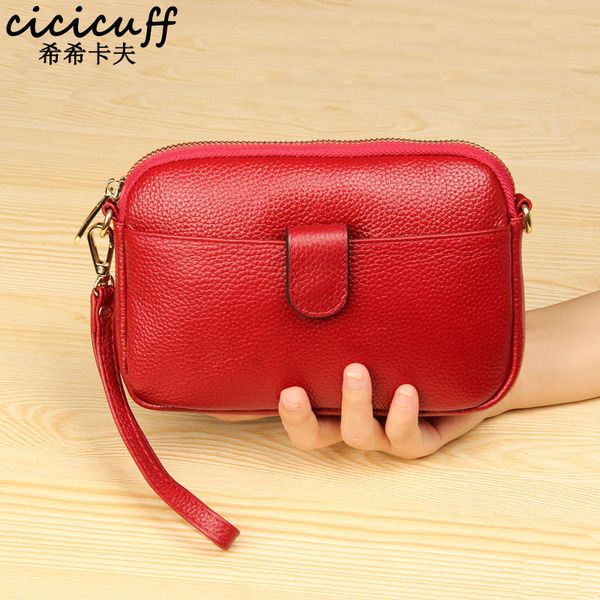 

cicicuff fashion women handbags item organizer purses female girl genuine leather coin phone money bag small shell clutch pouch