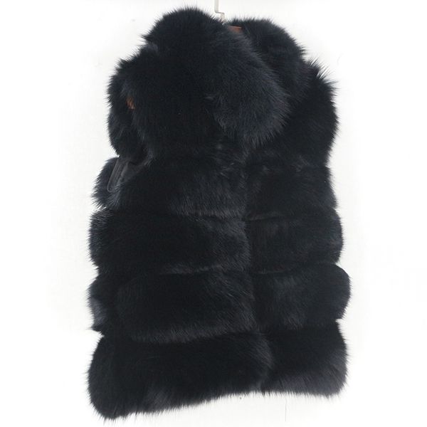 

winter jacket women 2020 black real fur vest coat natural big fluffy fur outerwear streetwear stand collar sleeveless