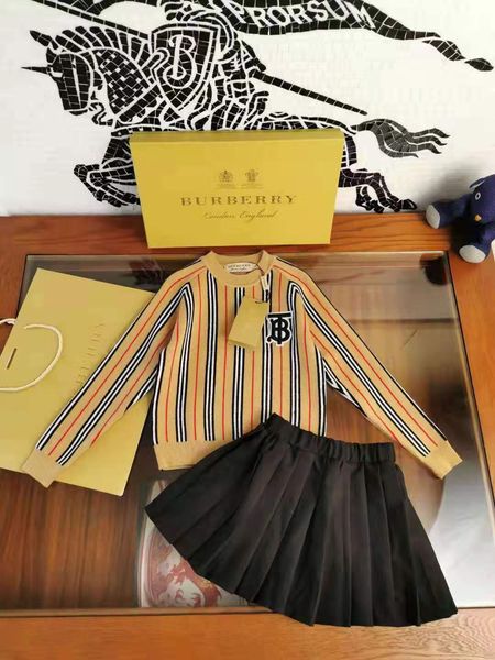 

2020 new arrival kid girl designer clothes spring sweater+shirt baby girl fashion clothes sets girl boutique clothes 100-150 cm, White