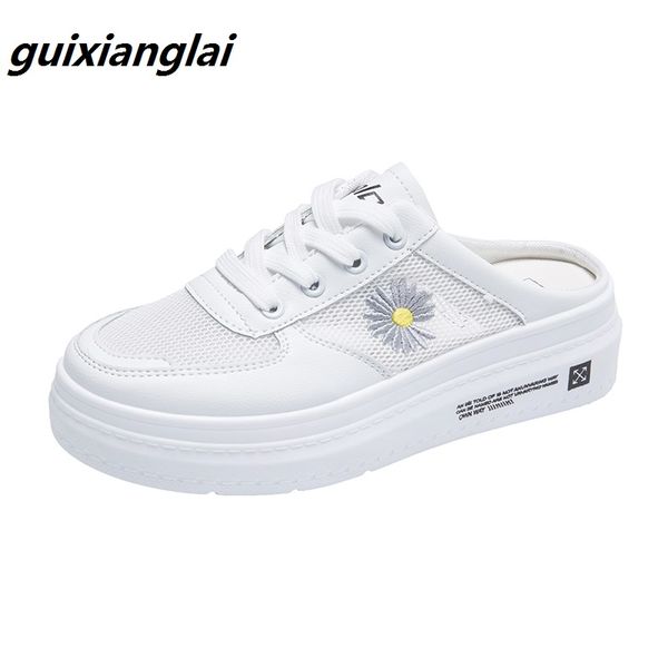 

semi-slipper ladies wear 2020 summer new all-in-one thick-soled high-rise bag-head lazy and canvas slippers on instagram, Black