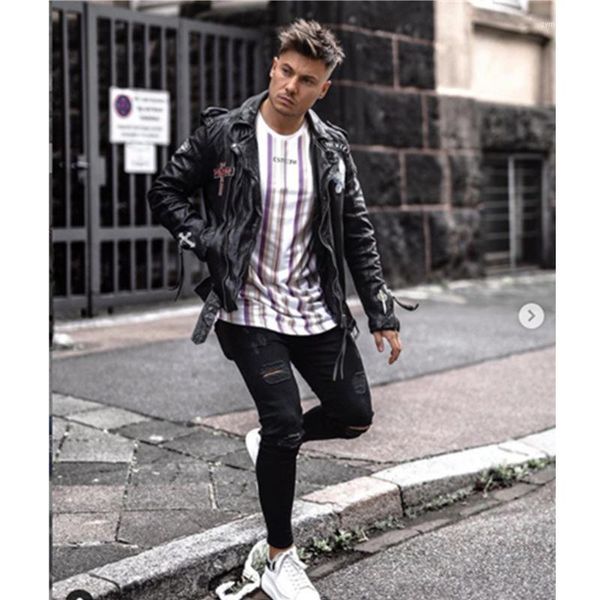 

подросток мальчик уличные джинсы черный карандаш брюки мужские весна рваные драпированные джинсовые брюки, Blue